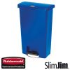 Afvalbak Slim Jim Front Step-On container Rubbermaid 68 liter blauw